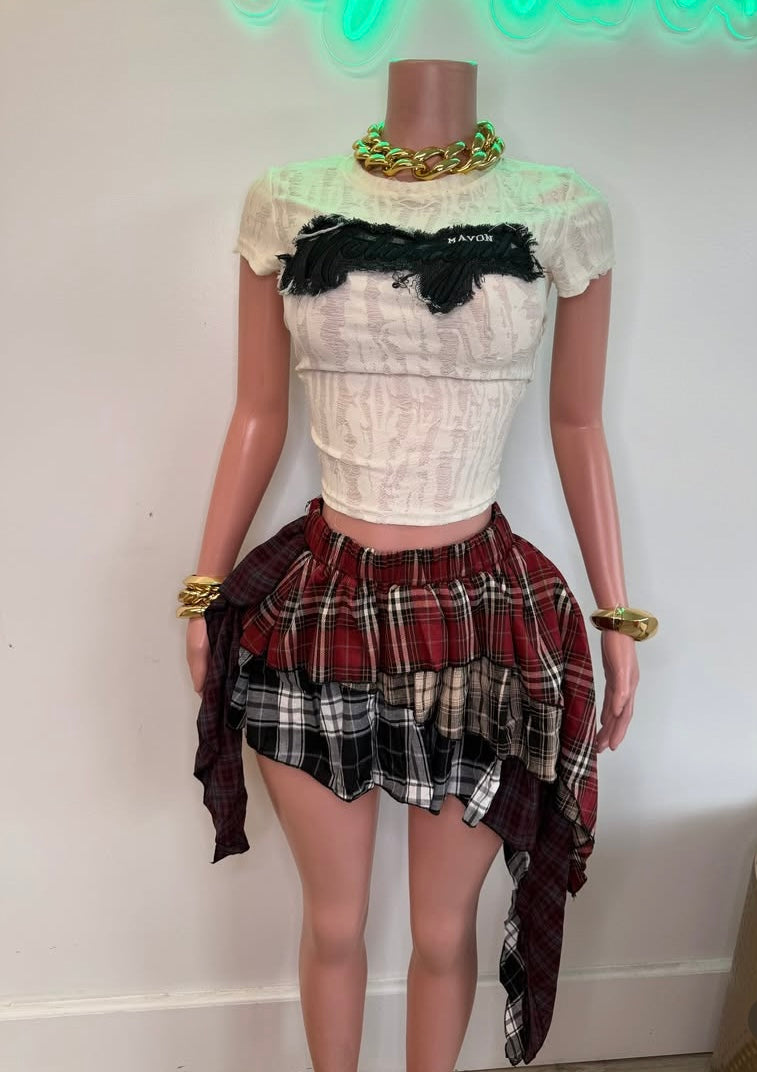 Plaid hearts set