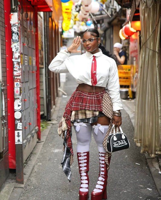 Plaid heart skirt