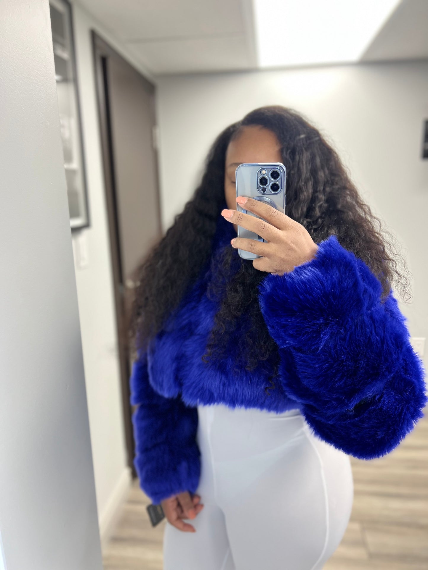 Icy Faux Fur Bomber
