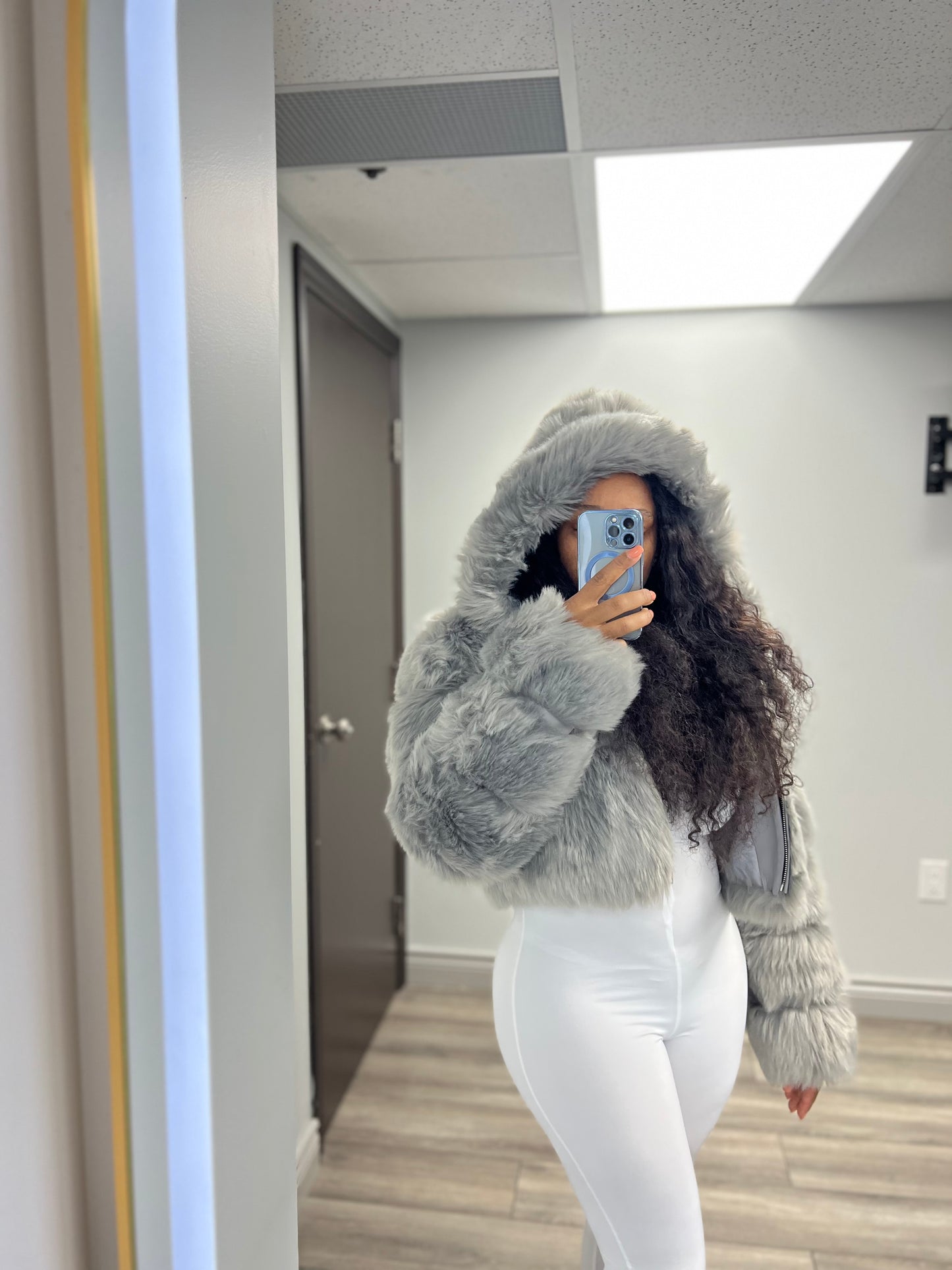 Icy Faux Fur Bomber