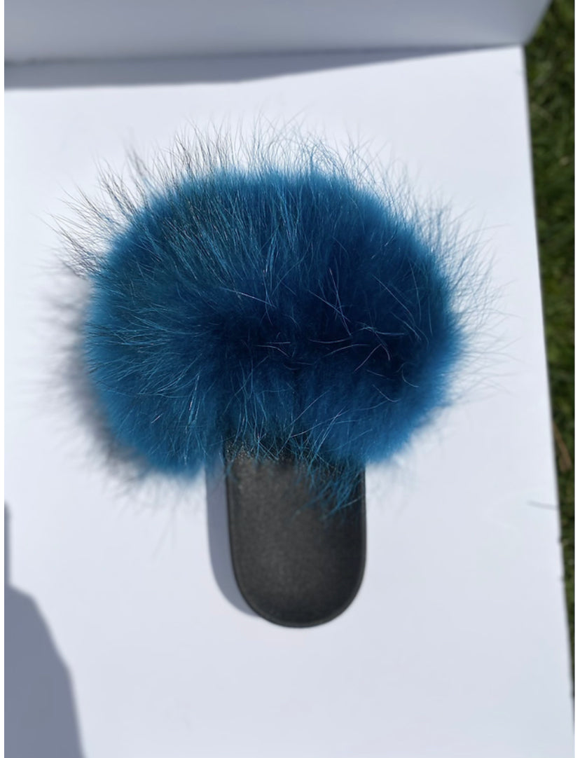 Turquoise raccoon fur